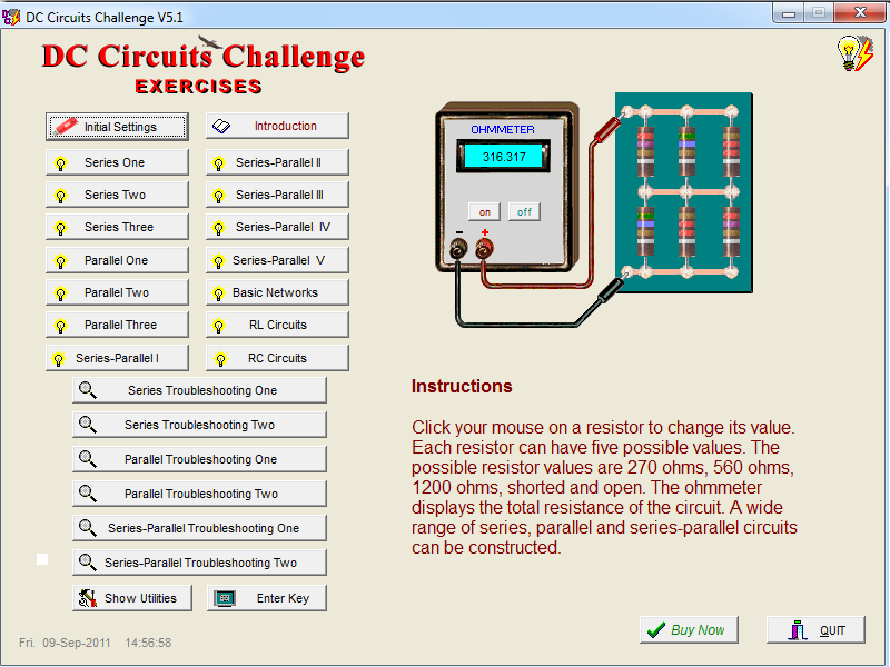 Click to view DC Circuits Challenge 5.1 screenshot